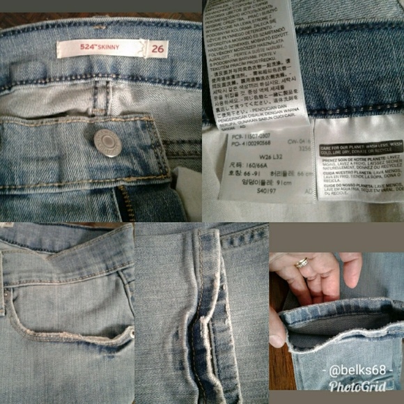 ❌SOLD❌Levis 524 L Skinny Patched Jeans Size 26 - Picture 8 of 8